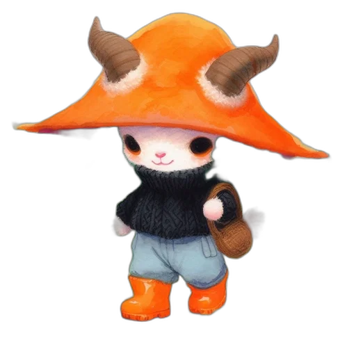 hat, staff, animal, creature transparent PNG cut-out