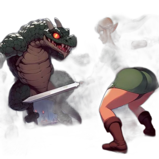 dragon, creature, sword, concept art transparent PNG cut-out