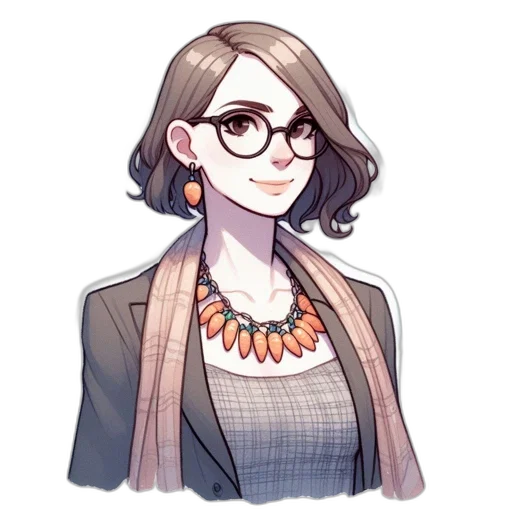 staff, jewelry, jacket, face transparent PNG cut-out