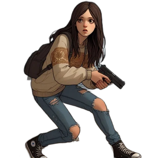 jacket, weapon, concept art, comic book art transparent PNG cut-out