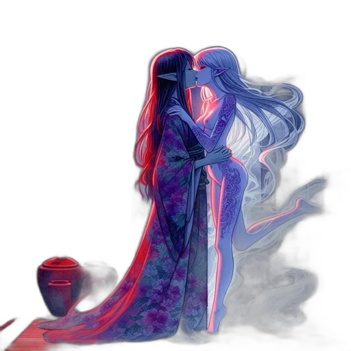 dress, hair, mask, bottle transparent PNG cut-out