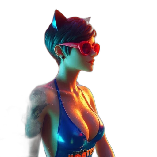 dress, cyberpunk, 3d render, concept art transparent PNG cut-out