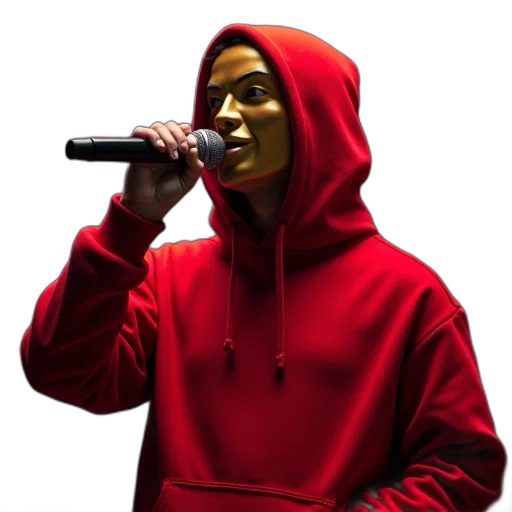 jacket, face, creature, staff transparent PNG cut-out