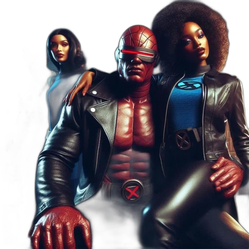 concept art, comic book art, cyberpunk, red transparent PNG cut-out