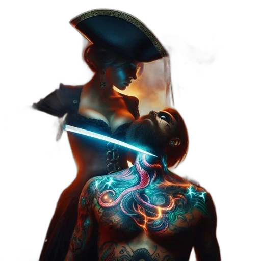 mask, sword, staff, robot transparent PNG cut-out