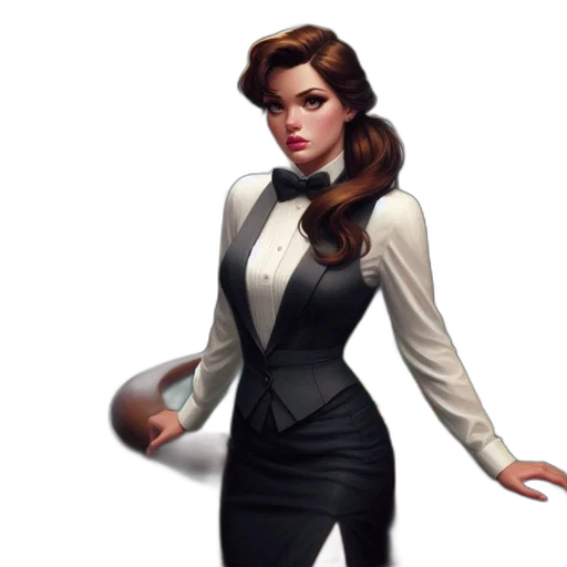 dress, jacket, staff, concept art transparent PNG cut-out