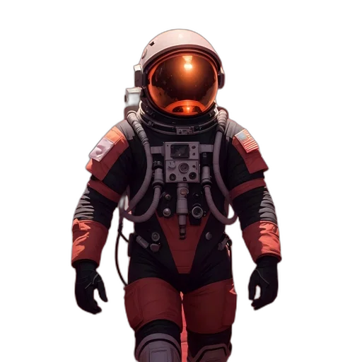 robot, jacket, mask, staff transparent PNG cut-out