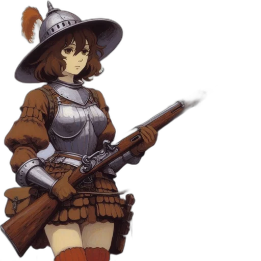 weapon, staff, hat, dress transparent PNG cut-out