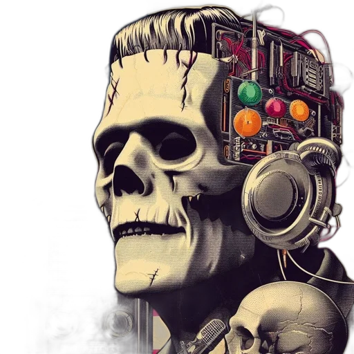 robot, face, mask, cyberpunk transparent PNG cut-out