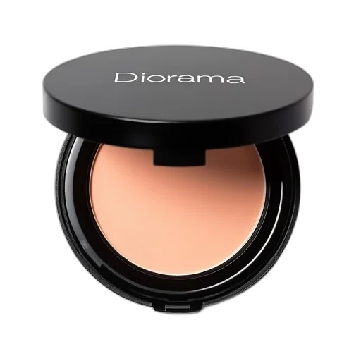 dark, compact, powder, displayed transparent PNG cut-out