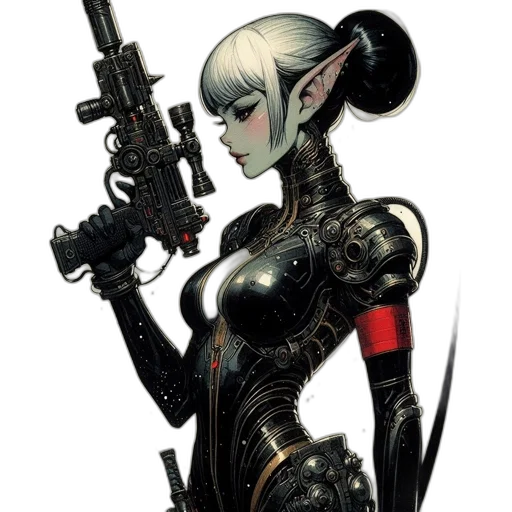 weapon, robot, comic book art, concept art transparent PNG cut-out