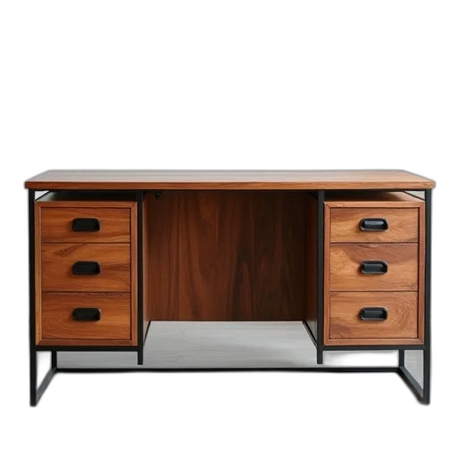 furniture, 3d render, earth tones, teak transparent PNG cut-out