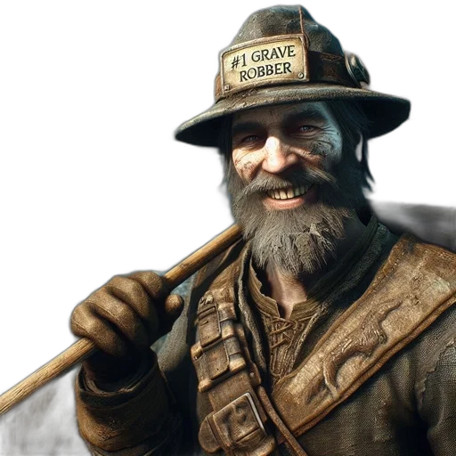 hat, staff, concept art, photorealistic transparent PNG cut-out