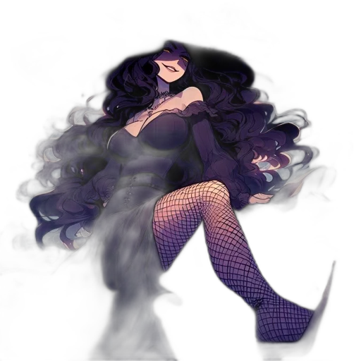 dress, hair, creature, mask transparent PNG cut-out