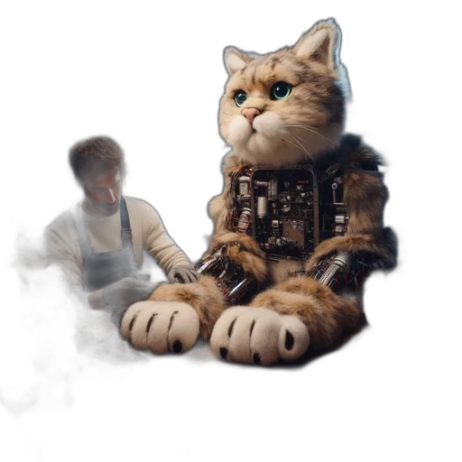 robot, creature, animal, staff transparent PNG cut-out