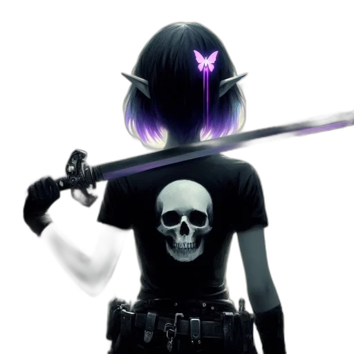 weapon, staff, sword, cyberpunk transparent PNG cut-out