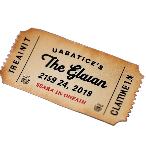 ticket, event, name, date transparent PNG cut-out