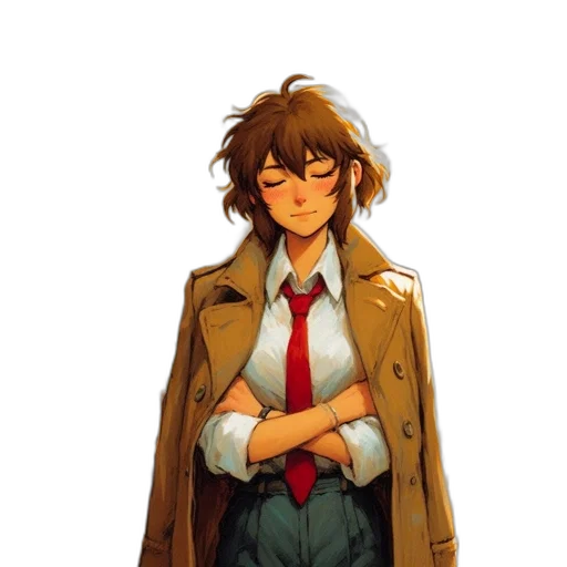 jacket, staff, dress, face transparent PNG cut-out