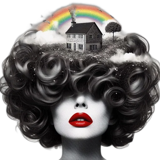 hair, crown, photorealistic, fantasy art transparent PNG cut-out