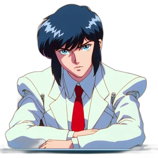 jacket, face, staff, vaporwave transparent PNG cut-out