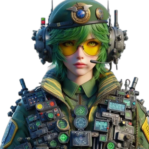 face, jacket, weapon, robot transparent PNG cut-out