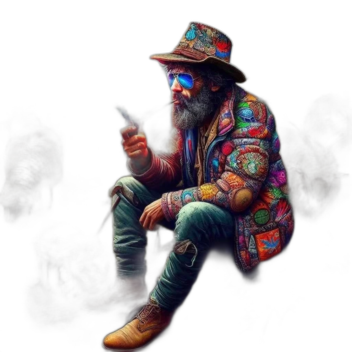 jacket, hat, face, concept art transparent PNG cut-out
