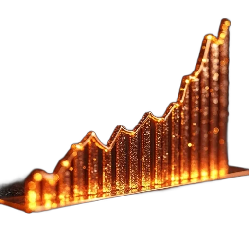 3d render, line, graph, shows transparent PNG cut-out