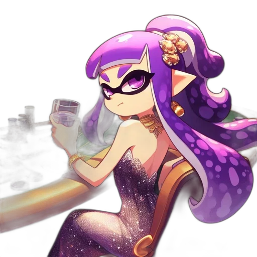 dress, weapon, concept art, vaporwave transparent PNG cut-out