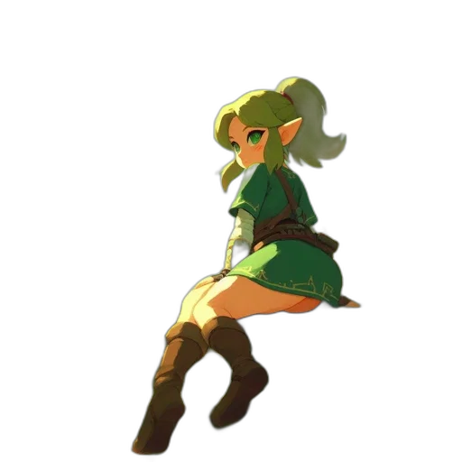 dress, staff, hat, weapon transparent PNG cut-out