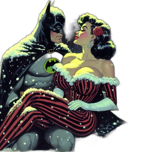 comic book art, concept art, snow, batman transparent PNG cut-out
