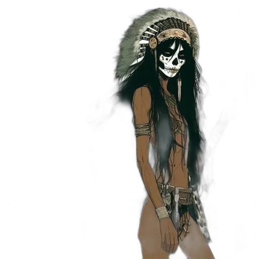 mask, staff, concept art, fantasy art transparent PNG cut-out