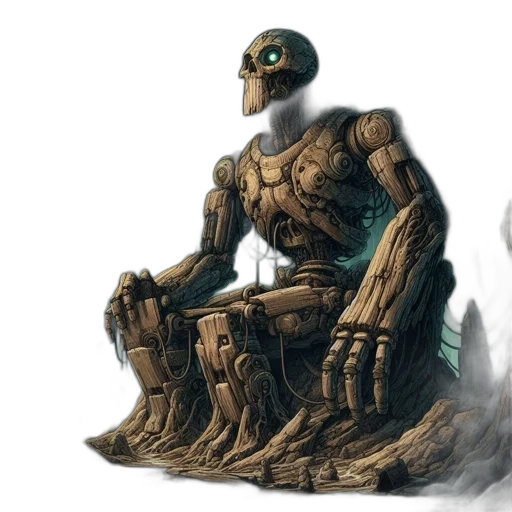 robot, creature, concept art, 3d render transparent PNG cut-out