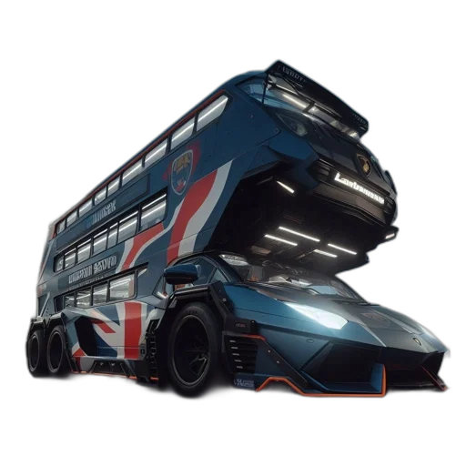 car, concept art, 3d render, cyberpunk transparent PNG cut-out