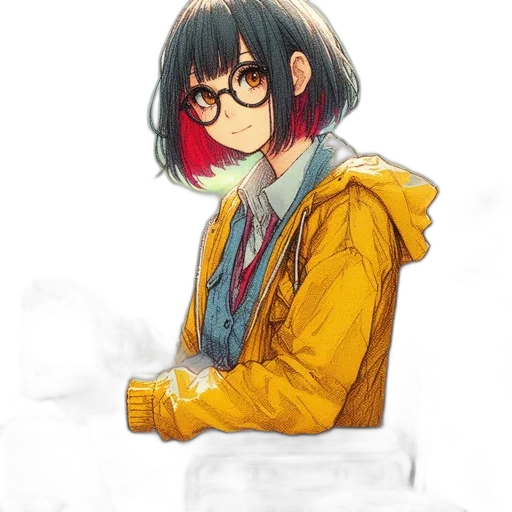 jacket, staff, face, flower transparent PNG cut-out