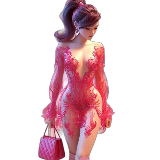 dress, 3d render, concept art, photorealistic transparent PNG cut-out