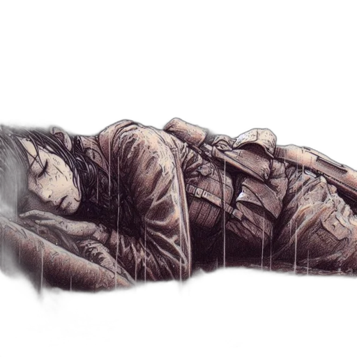 jacket, weapon, photorealistic, watercolor transparent PNG cut-out
