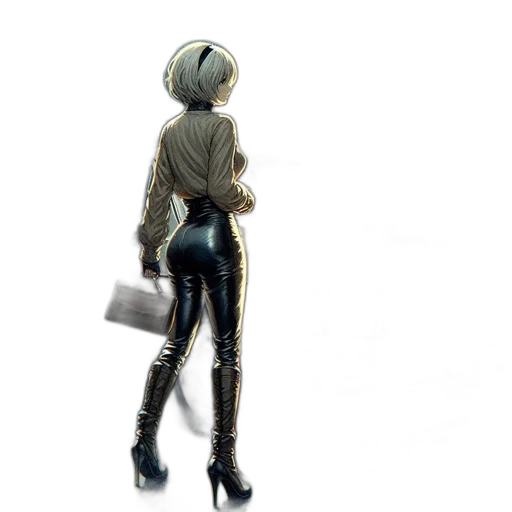 staff, jacket, robot, weapon transparent PNG cut-out