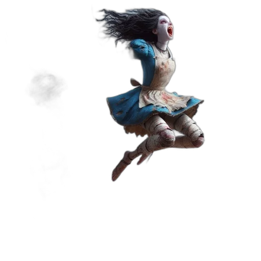 dress, creature, mask, staff transparent PNG cut-out