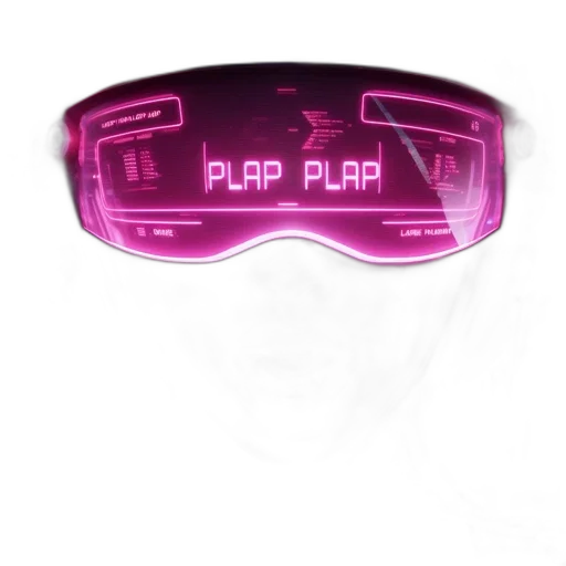 mask, cyberpunk, vaporwave, 3d render transparent PNG cut-out