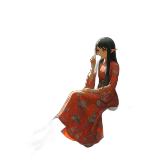 dress, jewelry, staff, umbrella transparent PNG cut-out