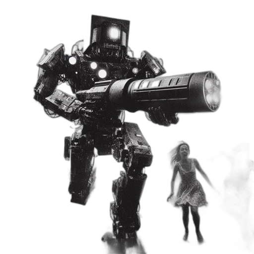 robot, weapon, staff, concept art transparent PNG cut-out