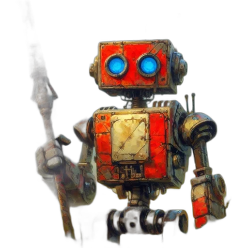 robot, weapon, staff, animal transparent PNG cut-out