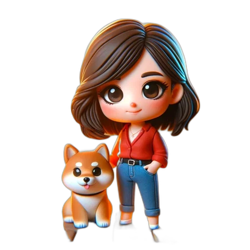 animal, staff, cartoon, 3d render transparent PNG cut-out