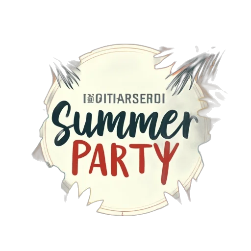 3d render, summer, party, poster transparent PNG cut-out