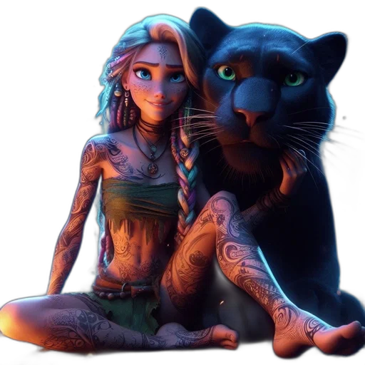 animal, fantasy art, concept art, 3d render transparent PNG cut-out