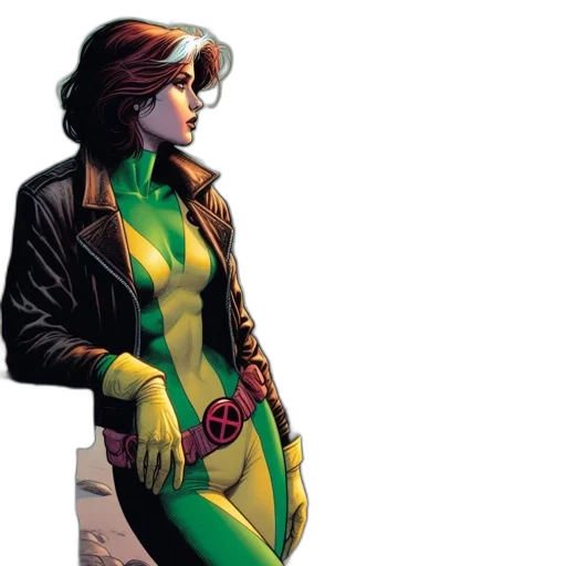 jacket, comic book art, concept art, green transparent PNG cut-out