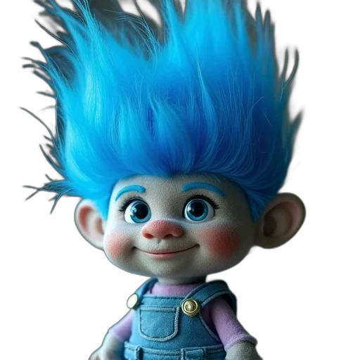 hair, creature, staff, 3d render transparent PNG cut-out