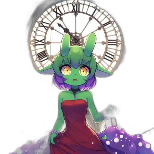 dress, staff, creature, crown transparent PNG cut-out