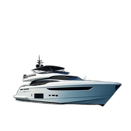 3d render, white, luxury, yacht transparent PNG cut-out