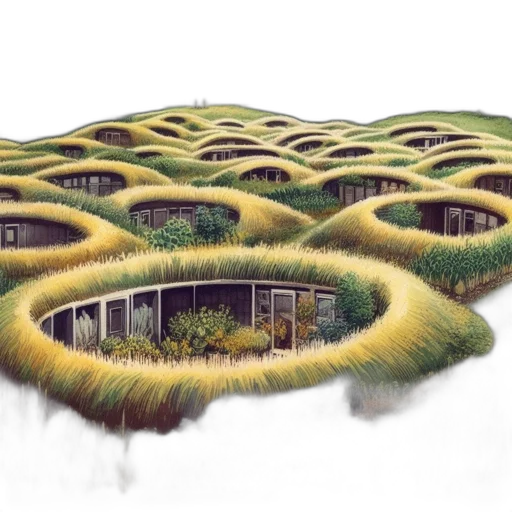 building, hair, 3d render, concept art transparent PNG cut-out